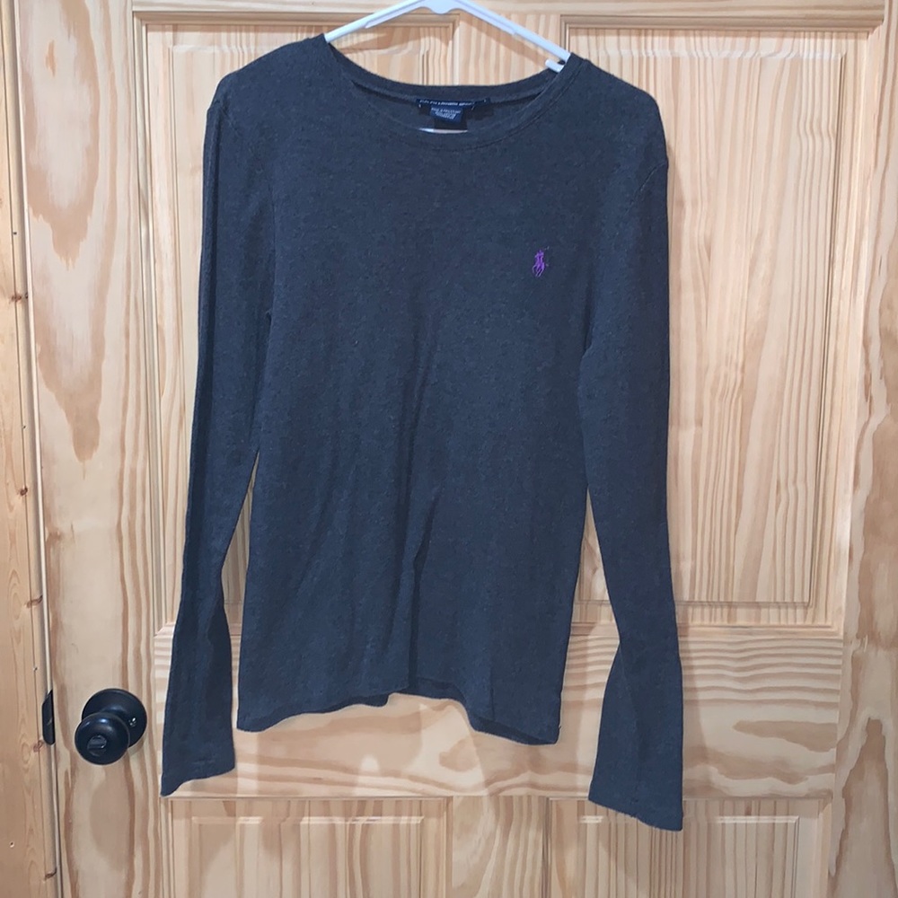 Ralph Lauren Sport Charcoal gray knit shirt size L